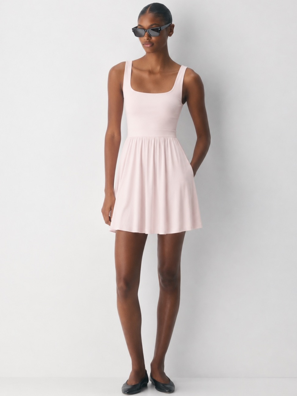 Aritzia Wilfred Market Mini Dress M Mochi Pink Relux Jersey